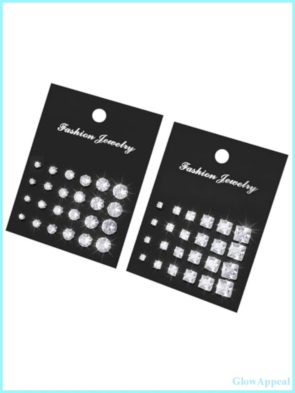 24 Pairs CZ Stud Earrings Set Surgical Steel Hypoallergenic